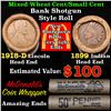 Image 1 : Mixed small cents 1c orig shotgun roll, 1918-d Wheat Cent, 1899 Indian Cent other end, McDonalds Wra