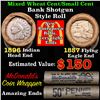 Image 1 : Mixed small cents 1c orig shotgun roll, 1857 Flying Eagle Cent, 1896 Indian Cent other end, McDonald