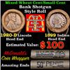 Image 1 : Mixed small cents 1c orig shotgun roll, 1920-d Wheat Cent, 1899 Indian Cent other end, McDonalds Wra