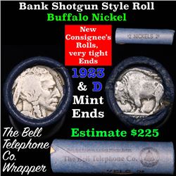 Buffalo Nickel Shotgun Roll in Old Bank Style  'Bell Telephone' Wrapper 1923 & d Mint Ends
