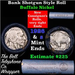 Buffalo Nickel Shotgun Roll in Old Bank Style 'Bell Telephone'  Wrapper 1926& s Mint Ends