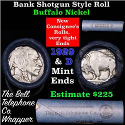 Buffalo Nickel Shotgun Roll in Old Bank Style 'Bell Telephone'  Wrapper 1929& d Mint Ends