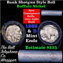 Buffalo Nickel Shotgun Roll in Old Bank Style 'Bell Telephone'  Wrapper 1923& d Mint Ends