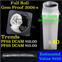 Proof 2006-s Jefferson nickel 5c roll, 40 pieces
