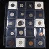 Image 1 : Page of 20 Mixed coins Jefferson 5c, Braided Hair 1c, Washington 25c, Mercury 10c, Lincoln 1c, Buffa