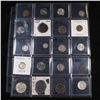 Image 1 : Page of 20 Mixed coins Mercury 10c, Braided Hair 1c, Washington 25c, Roosevelt 10c, Indian 1c, Jeffe