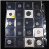 Image 2 : Page of 20 Mixed coins Mercury 10c, Braided Hair 1c, Washington 25c, Roosevelt 10c, Indian 1c, Jeffe
