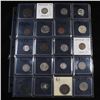 Image 1 : Page of 20 Mixed coins Jefferson 5c, Braided Hair 1c, Washington 25c, Mercury 10c, Indian 1c, Libert