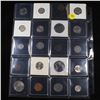 Image 2 : Page of 20 Mixed coins Roosevelt 10c, Braided Hair 1c, Washington 25c, Jefferson 5c, Indian 1c, Merc