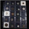 Image 1 : Page of 20 Mixed coins Buffalo 5c, Braided Hair 1c, Washington 25c, Mercury 10c, Indian 1c, Jefferso