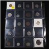 Image 2 : Page of 20 Mixed coins Buffalo 5c, Braided Hair 1c, Washington 25c, Mercury 10c, Indian 1c, Jefferso