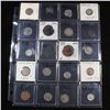Image 1 : Page of 20 Mixed coins Seated Liberty 10c, Braided Hair 1c, Washington 25c, Mercury 10c, Indian 1c, 