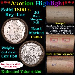 ***Auction Highlight*** Full solid date 1899-s Morgan silver dollar roll, 20 coins (fc)