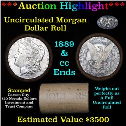 ***Auction Highlight*** 1889 & CC Uncirculated Morgan Dollar Shotgun Roll (fc)