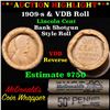 Image 1 : Lincoln Wheat cent 1c orig roll, 1909-s end, VDB other end