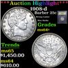 Image 1 : ***Auction Highlight*** 1908-p Barber Quarter 25c Grades Choice+ Unc (fc)