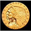 Image 2 : ***Auction Highlight*** 1910-p Gold Indian Quarter Eagle $2 1/2 Graded Select Unc By USCG (fc)