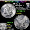 Image 1 : ***Auction Highlight*** 1880-o Morgan Dollar $1 Graded Choice+ Unc By USCG (fc)