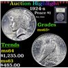 Image 1 : ***Auction Highlight*** 1924-s Peace Dollar $1 Graded Select+ Unc By USCG (fc)