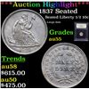 Image 1 : ***Auction Highlight*** 1837 Seated Seated Liberty Half Dime 1/2 10c Graded Choice AU By USCG (fc)