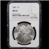 Image 2 : NGC 1887-p Morgan Dollar $1 Graded ms65 By NGC
