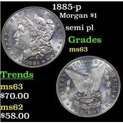 1885-p Morgan Dollar $1 Grades Select Unc