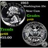 Image 1 : Proof 1963 Washington Quarter 25c Grades GEM++ Proof