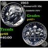 Image 1 : Proof 1963 Roosevelt Dime 10c Grades GEM++ Proof