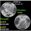 Image 1 : 1926-p Peace Dollar $1 Grades Choice Unc