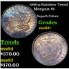 Image 1 : 1890-p Rainbow Toned Morgan Dollar $1 Grades Select+ Unc