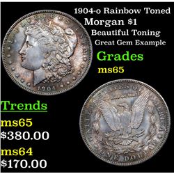 1904-o Rainbow Toned Morgan Dollar $1 Grades GEM Unc
