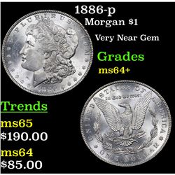 1886-p Morgan Dollar $1 Grades Choice+ Unc