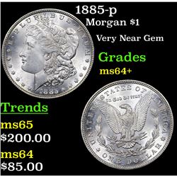 1885-p Morgan Dollar $1 Grades Choice+ Unc