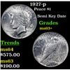 1927-p Peace Dollar $1 Grades Select+ Unc