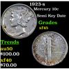1923-s Mercury Dime 10c Grades xf+