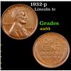 1932-p Lincoln Cent 1c Grades Select AU