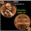 Image 1 : Proof 1963 Lincoln Cent 1c Grades Gem+= Proof Red