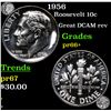 Image 1 : Proof 1956 Roosevelt Dime 10c Grades GEM++ Proof