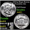 Image 1 : 1955-p Bugs Bunny Franklin Half Dollar 50c Grades Select+ Unc