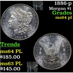 1886-p Morgan Dollar $1 Grades Choice Unc PL