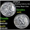 Image 1 : 1938-p Walking Liberty Half Dollar 50c Grades Choice AU/BU Slider