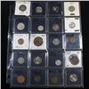 Image 1 : Page of 20 Mixed coins Jefferson 5c, Braided Hair 1c, Washington 25c, Mercury 10c, Indian 1c, Libert