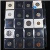 Image 2 : Page of 20 Mixed coins Jefferson 5c, Braided Hair 1c, Washington 25c, Mercury 10c, Indian 1c, Libert