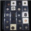 Image 1 : Page of 20 Mixed coins Mercury 10c, Braided Hair 1c, Washington 25c, Liberty 5c, Buffalo 5, Jefferso