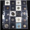 Image 1 : Page of 20 Mixed coins Mercury 10c, Braided Hair 1c, Washington 25c, Jefferson 5c, Indian 1c, Roosev