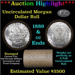 ***Auction Highlight*** 1889 & CC Uncirculated Morgan Dollar Shotgun Roll (fc)