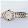 Image 9 : Rolex Ladies 2 Tone 14K Silver Diamond & Ruby Datejust Wristwatch