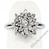 Image 1 : Antique 14kt White Gold 0.78 ctw Old Mine and Single Cut Diamond Cluster Ring