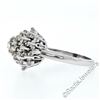 Image 2 : Antique 14kt White Gold 0.78 ctw Old Mine and Single Cut Diamond Cluster Ring
