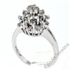 Image 5 : Antique 14kt White Gold 0.78 ctw Old Mine and Single Cut Diamond Cluster Ring